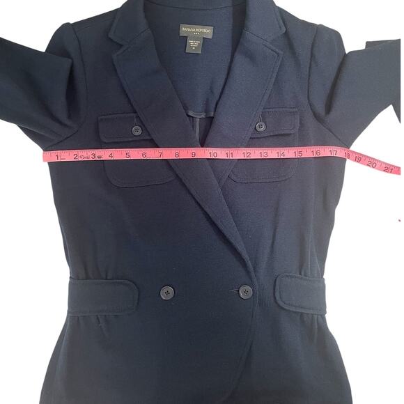 Banana Republic 100% Wool Blazer Jacket Classic Preppy Retro Blue Size Medium - Picture 10 of 13